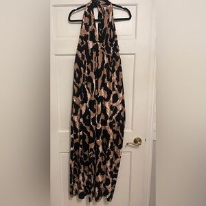 **NEW** DVF x Target Women’s Halter Leopard Neutral Jumpsuit Size Large